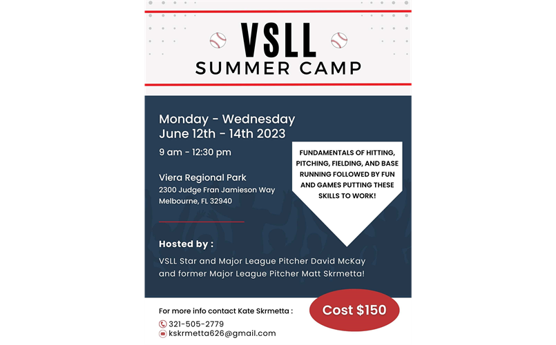 Register Now for VSLL Baseball Summer Camp!